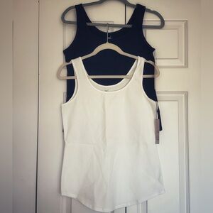 NIC+ZOE Shirt Tail Perfect Tank Styles (White & Navy) NWT